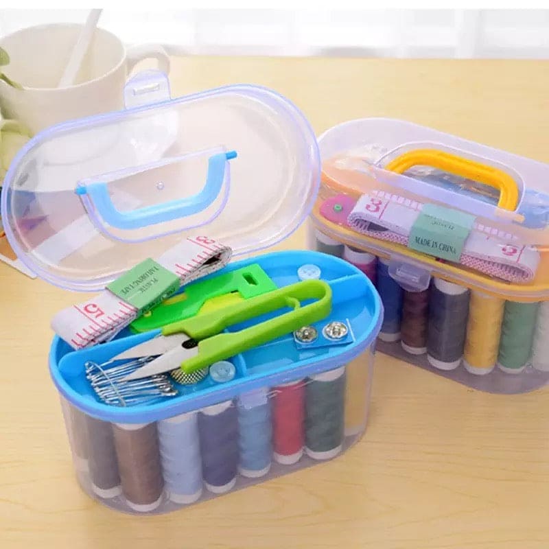 Mini Travel Sewing Box With Color Needle Threads, Sewing Supplies Organizer For Travel, Basic Emergency Sewing Kits Tools Set Mini Travel Sewing Box With Color Needle Threads, Sewing Supplies Organizer For Travel, Basic Emergency Sewing Kits Tools Set